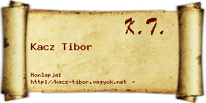 Kacz Tibor névjegykártya